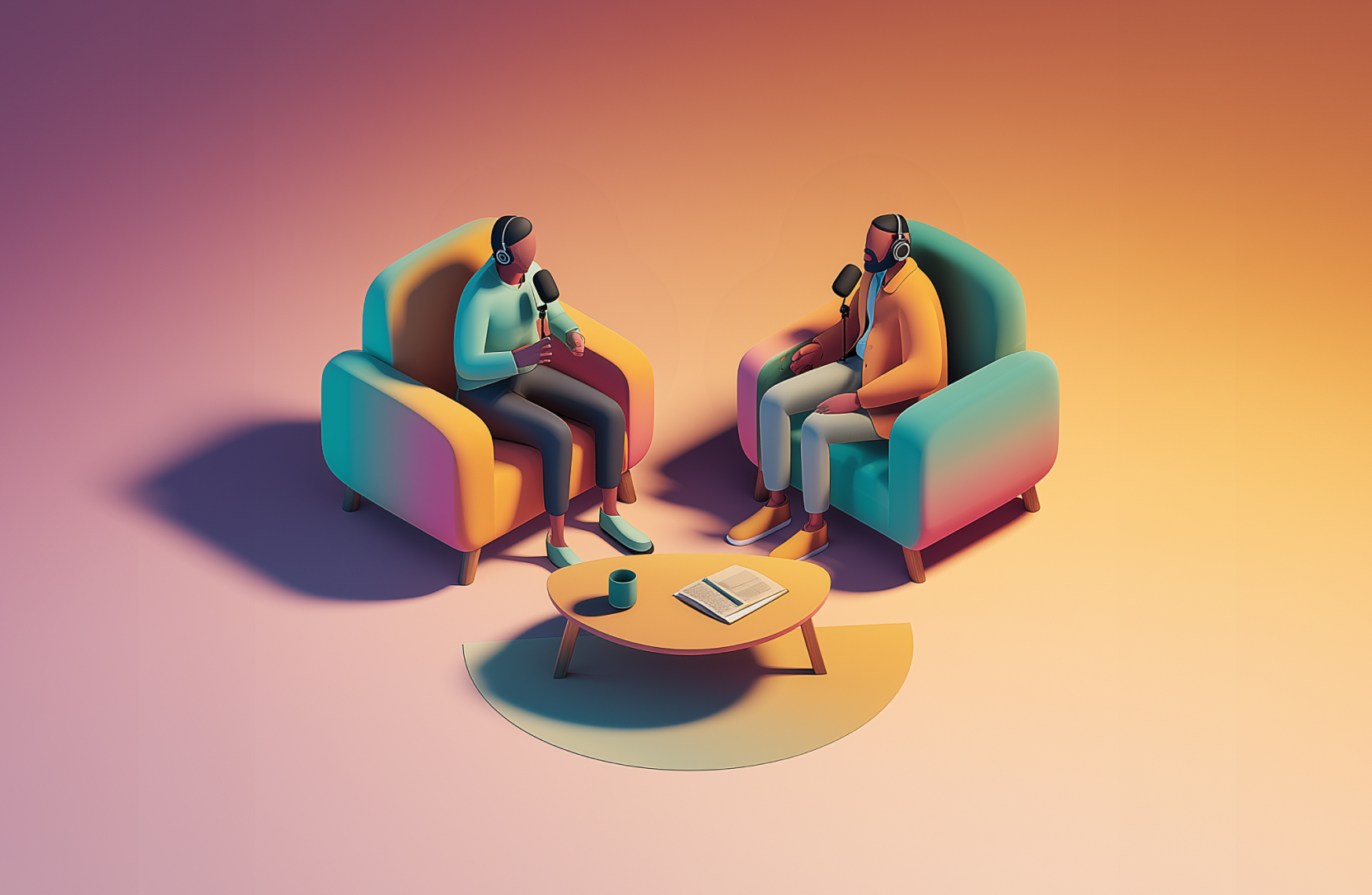 Man listening to a podcast